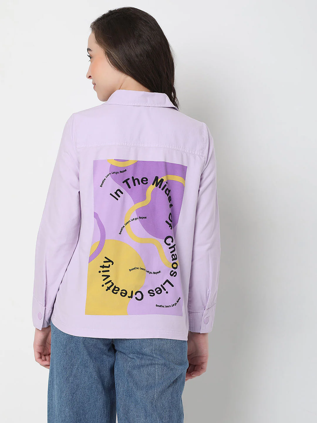 Lilac Graphic Print Co-Ord Set Shirt - Image 4