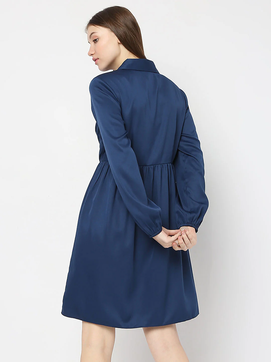 Dark Blue Shirt Dress - Image 4