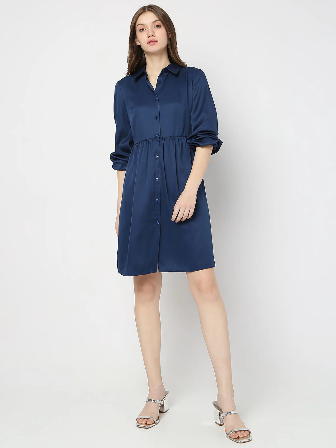 Dark Blue Shirt Dress - Image 5
