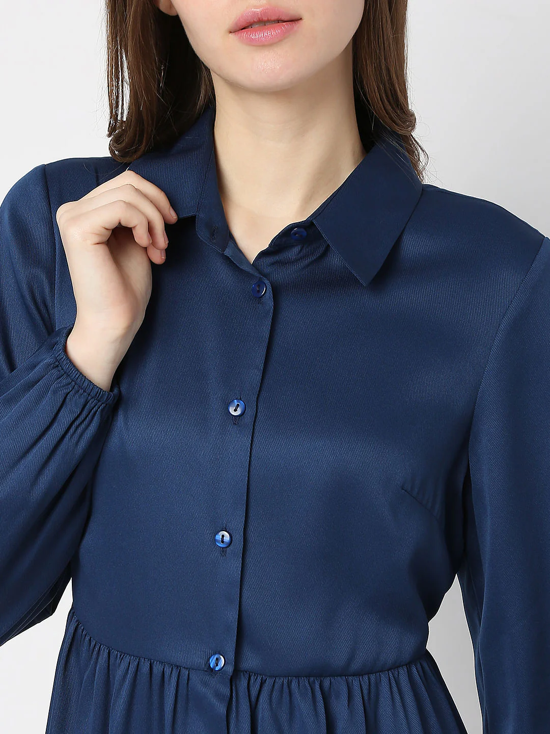 Dark Blue Shirt Dress - Image 6