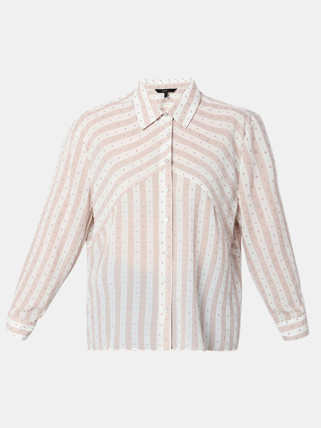 Beige Striped Printed Shirt - Image 7