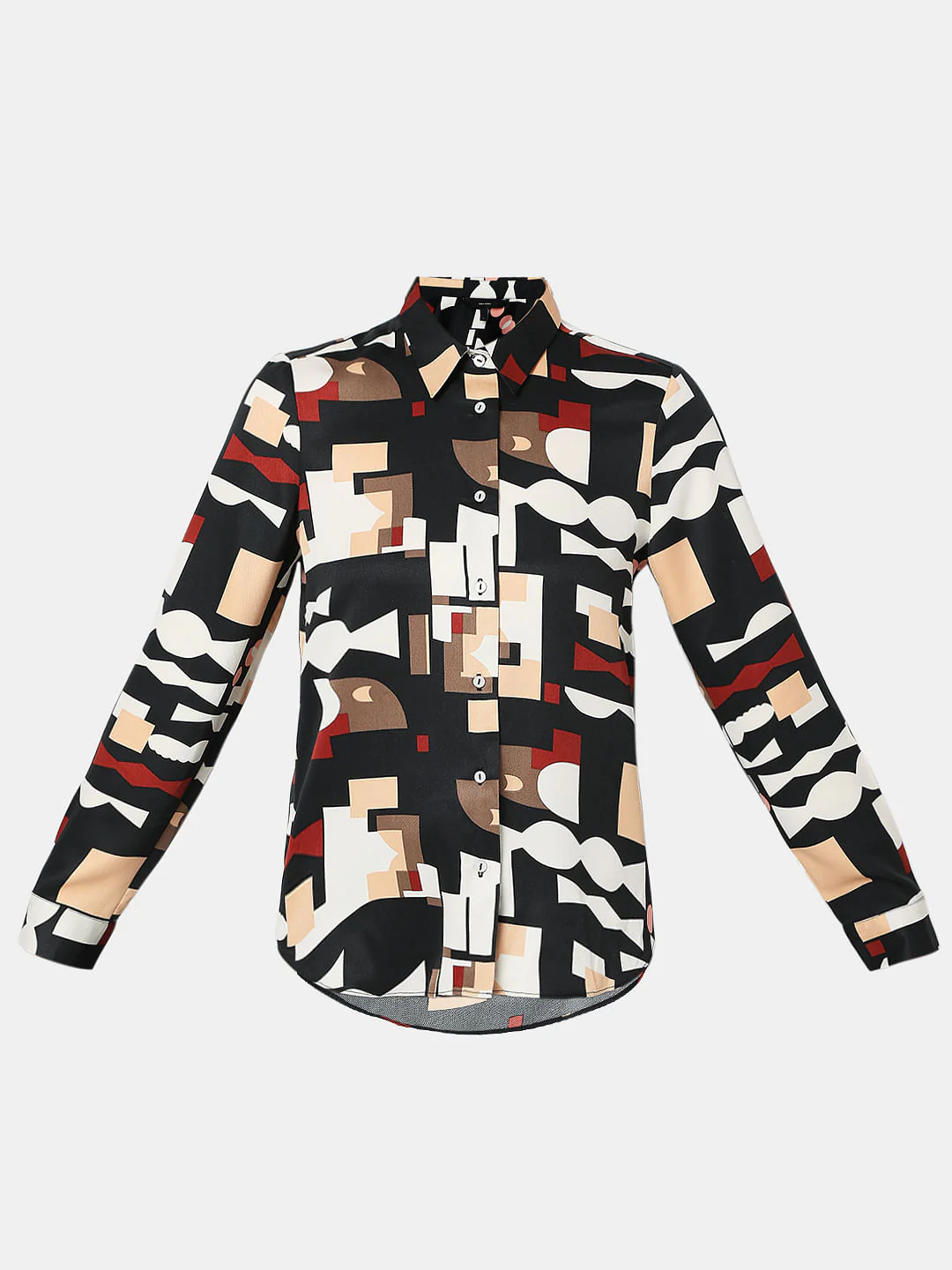 Black Geometric Print Shirt - Image 7