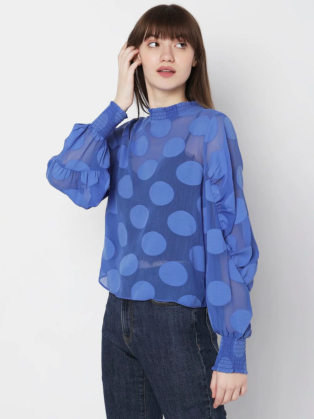 Blue Polka Dot Top - Image 3