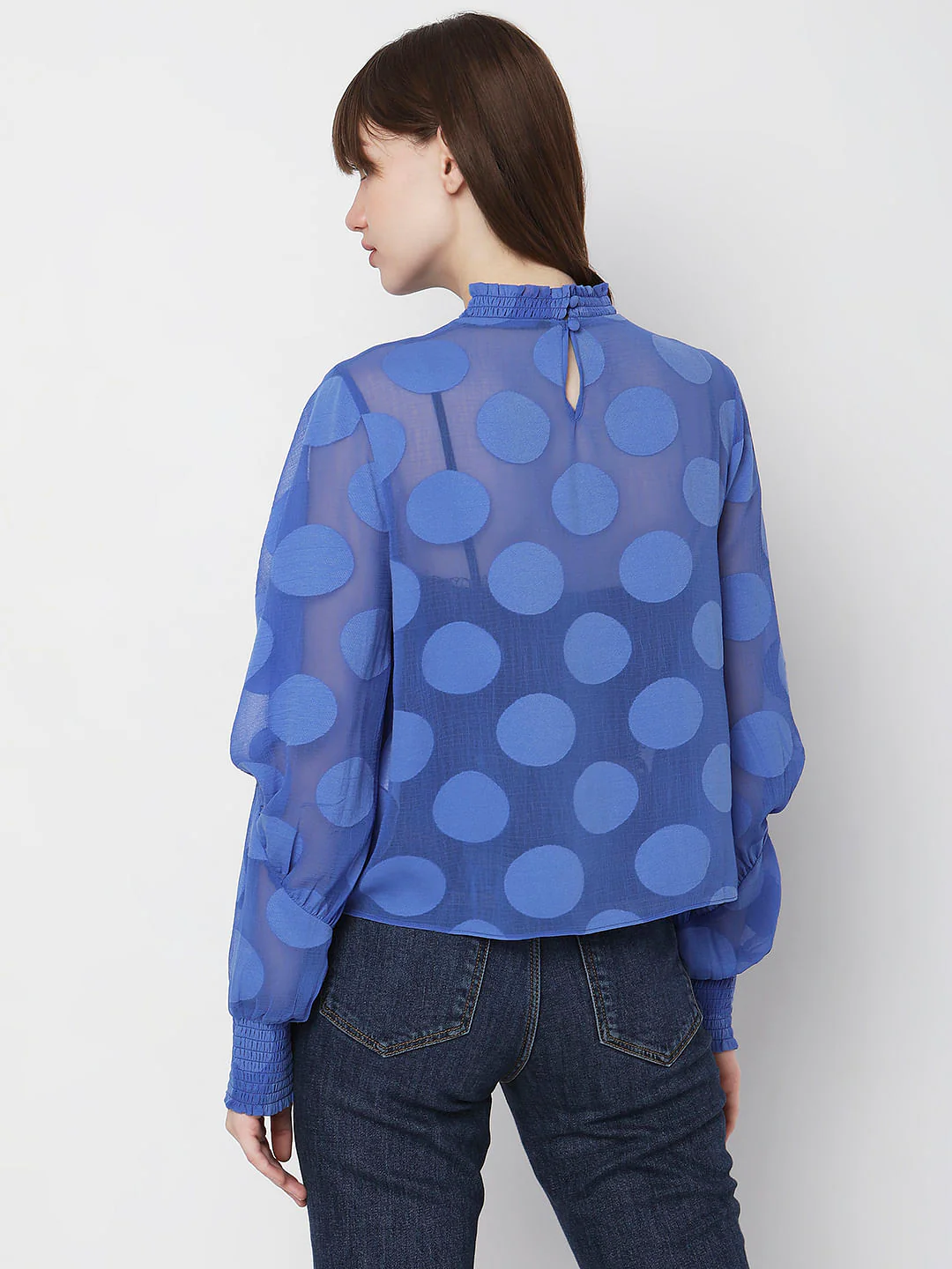 Blue Polka Dot Top - Image 4