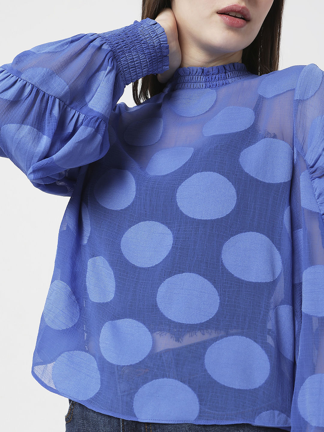 Blue Polka Dot Top - Image 6