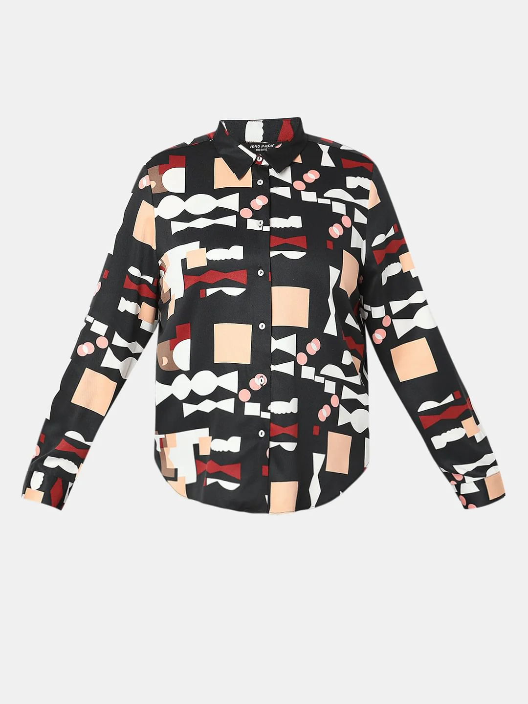 Curve Black Printed Shirt - Image 7