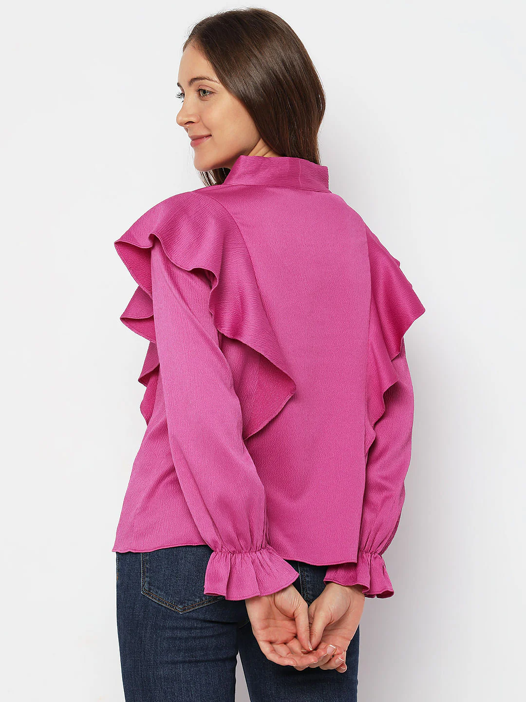 Purple Ruffle Sleeves Top - Image 4