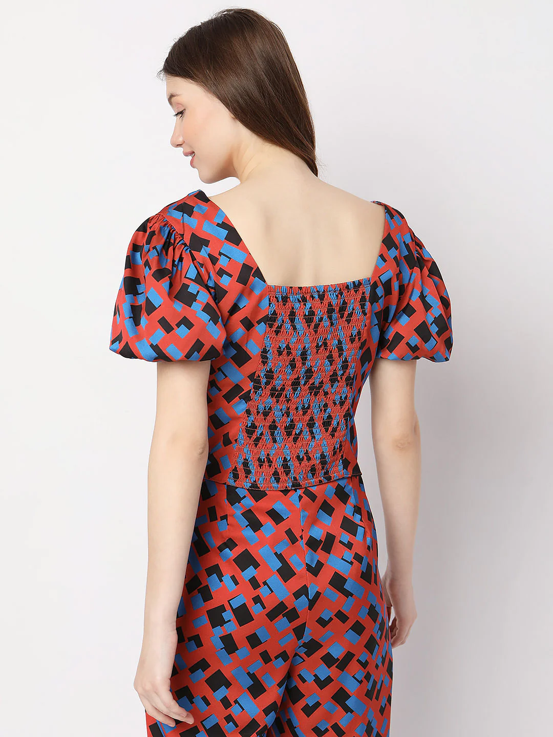 Brown Printed Co-Ord Top - Image 4