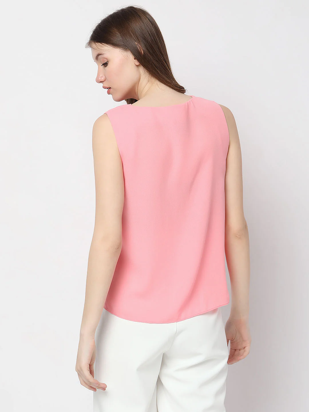 Pink Cowl Neck Sleeveless Top - Image 4