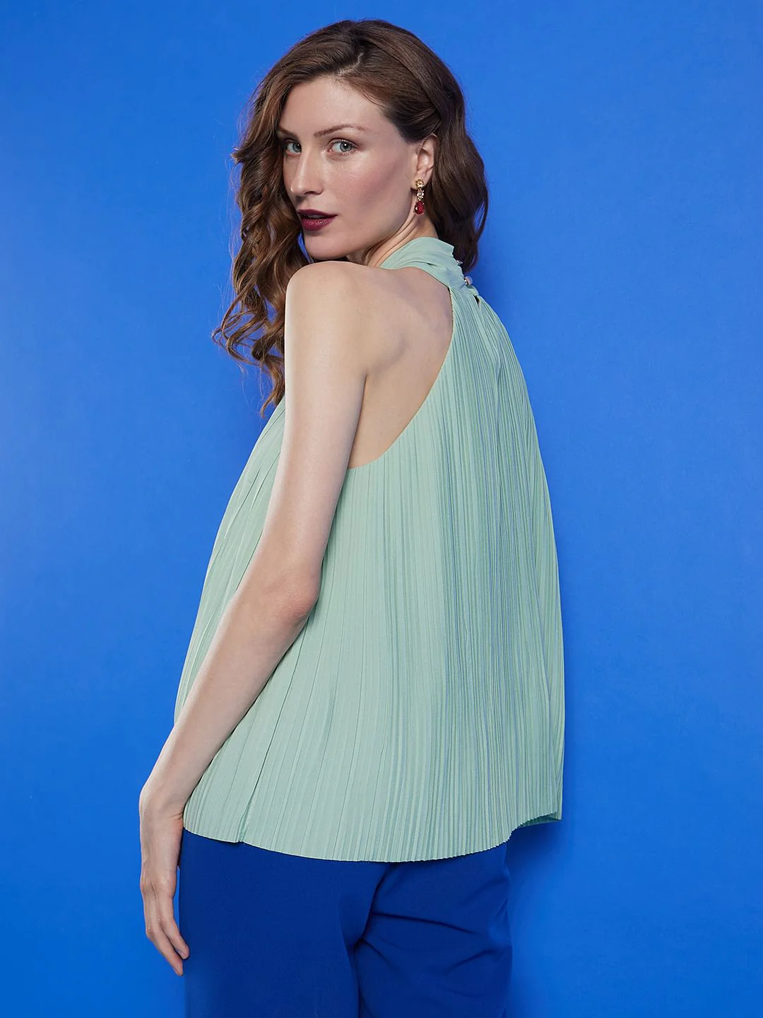 Marquee Green Pleated Top - Image 4