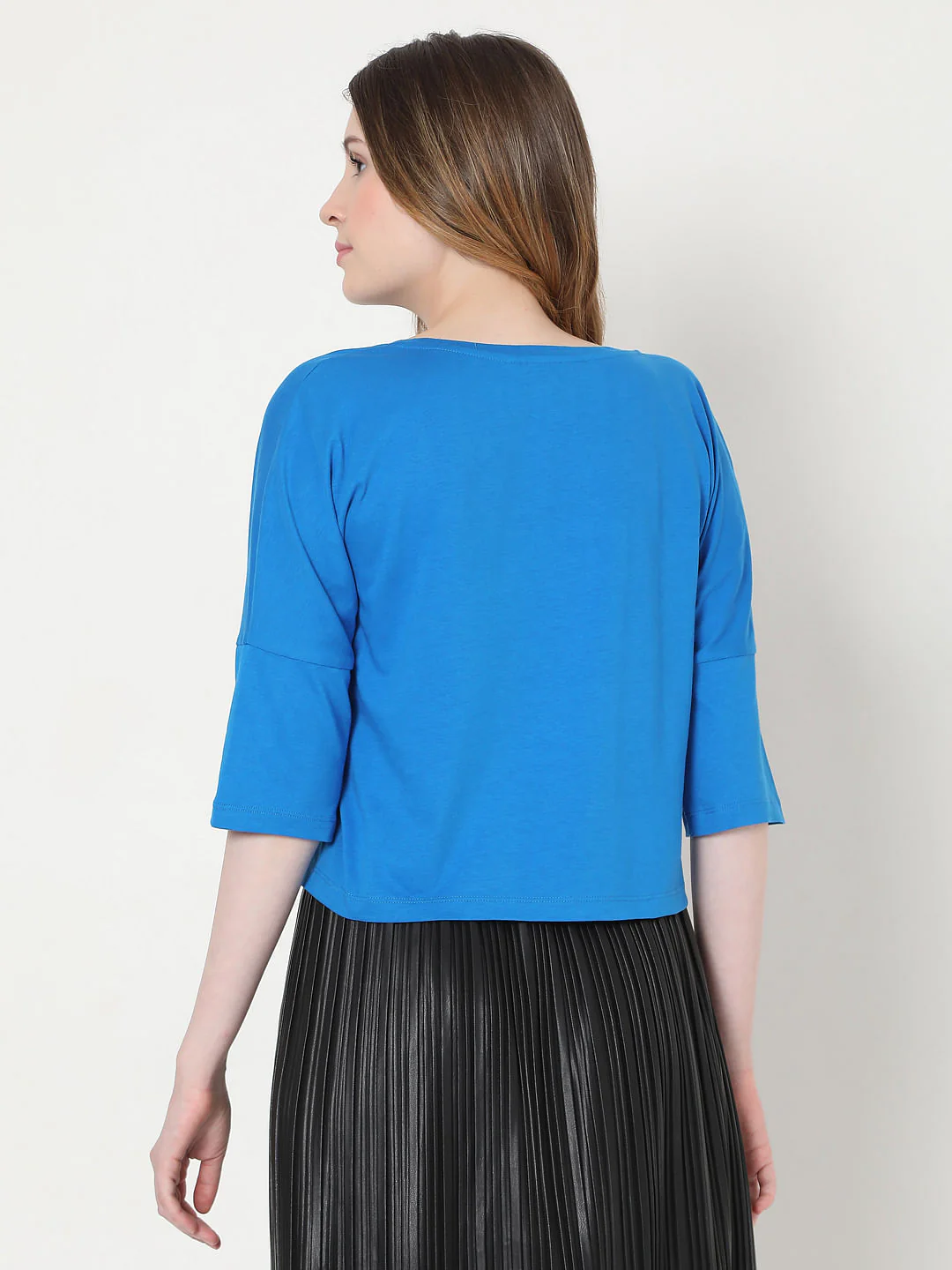 Blue Text Print T-Shirt - Image 3