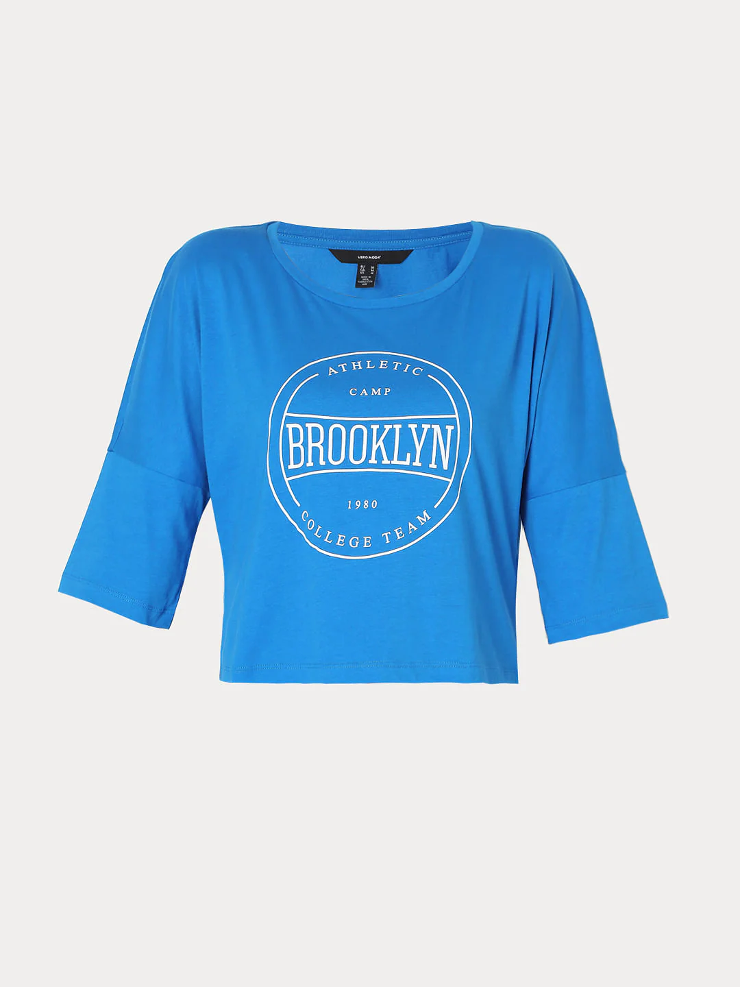 Blue Text Print T-Shirt - Image 6