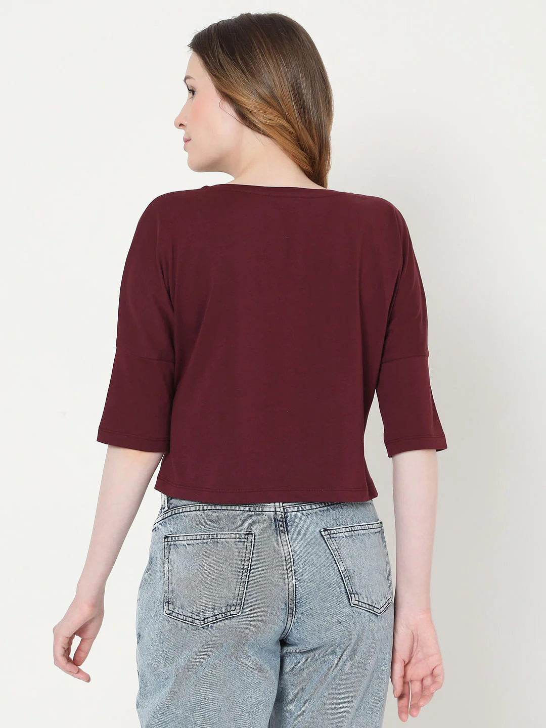 Maroon Text Print T-Shirt - Image 3