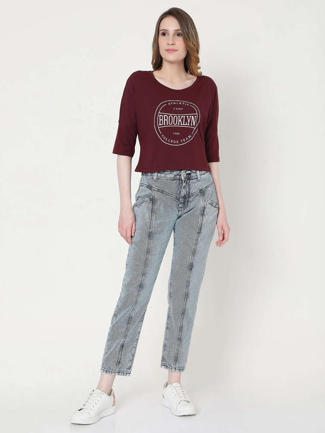 Maroon Text Print T-Shirt - Image 4