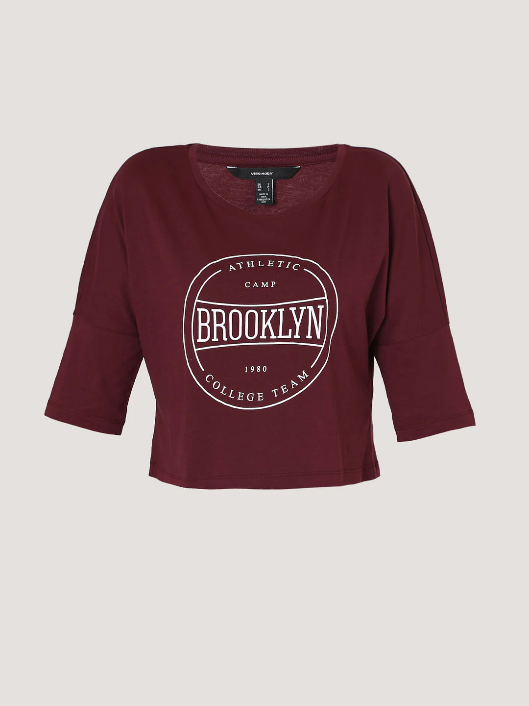Maroon Text Print T-Shirt - Image 6