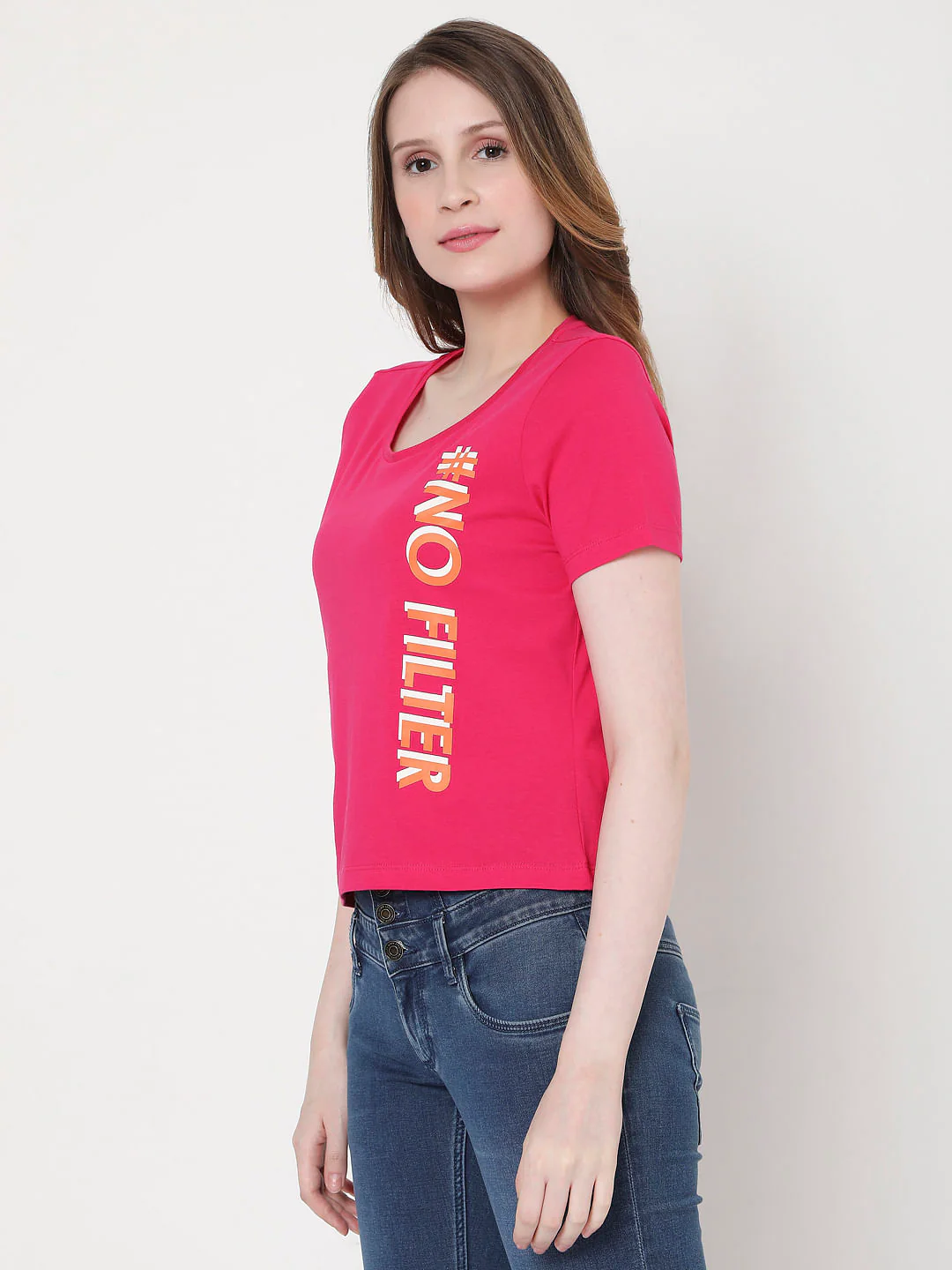 Pink Slogan Print T-Shirt - Image 2