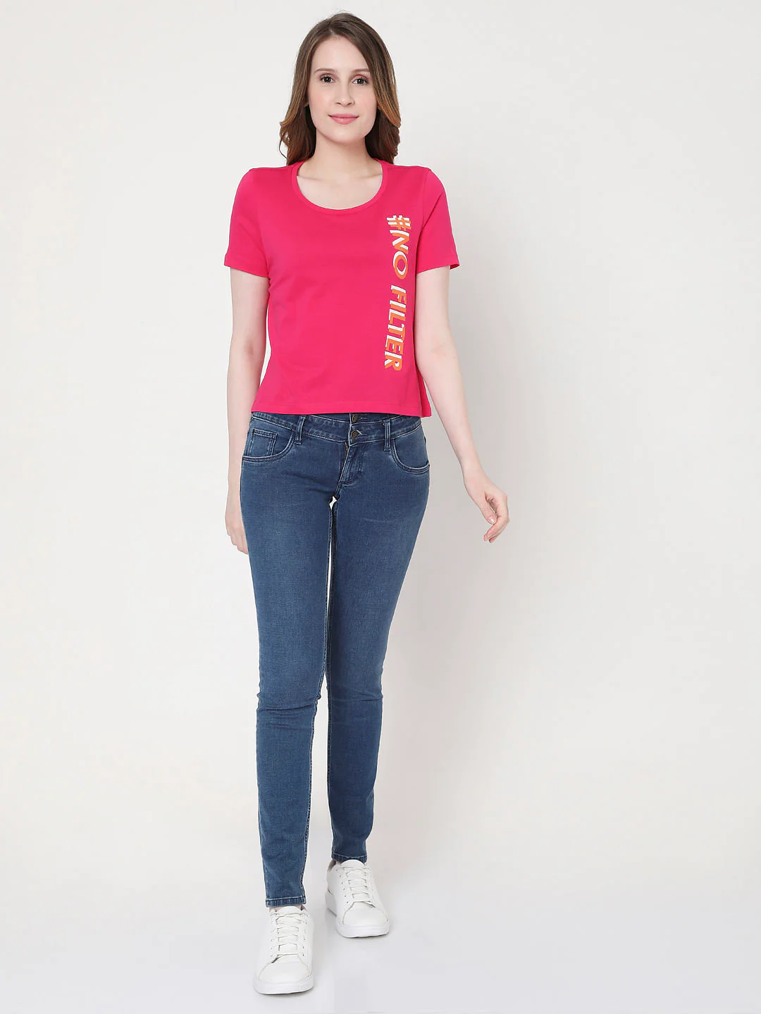 Pink Slogan Print T-Shirt - Image 4