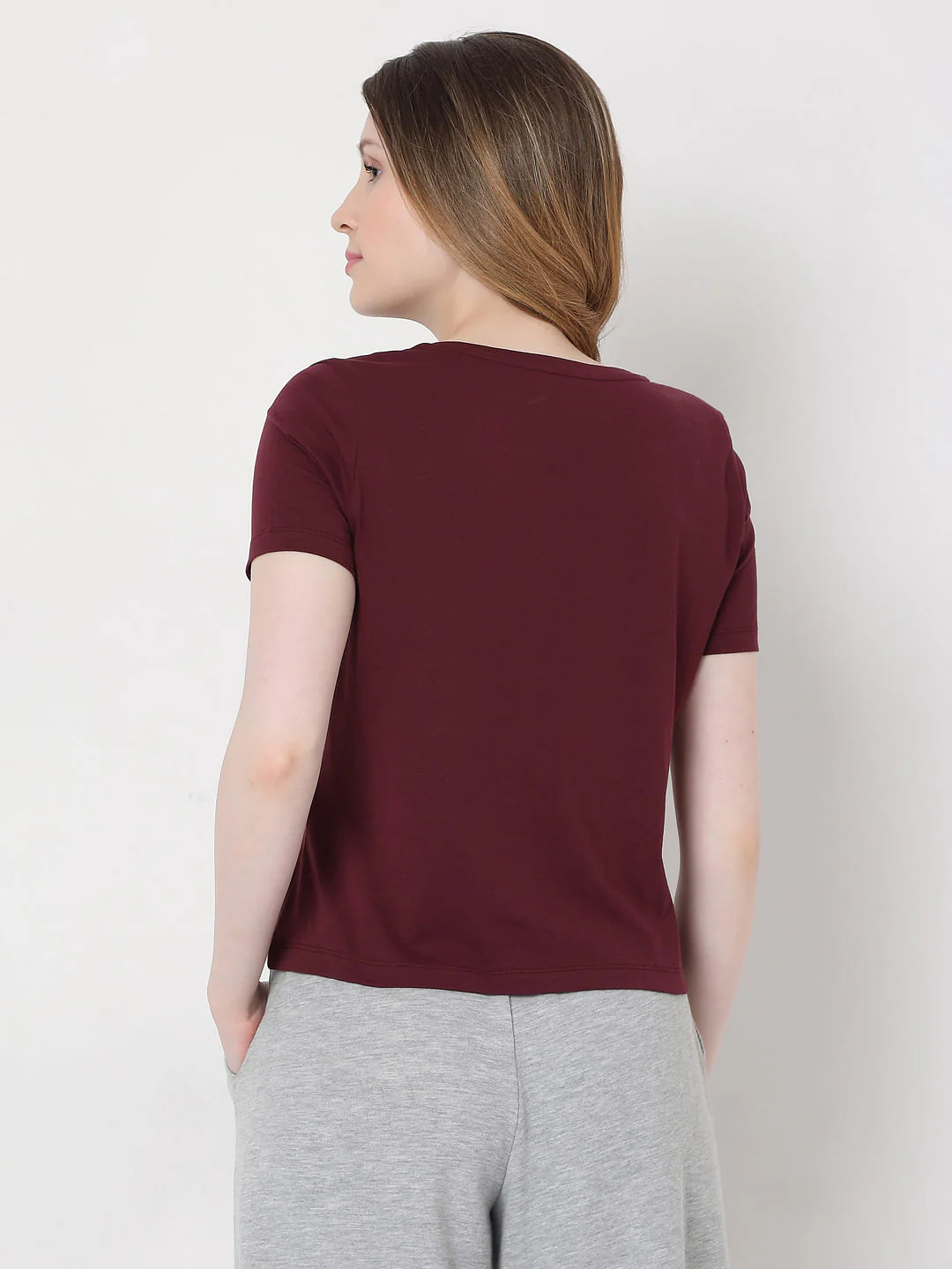 Maroon Slogan Print T-Shirt - Image 3