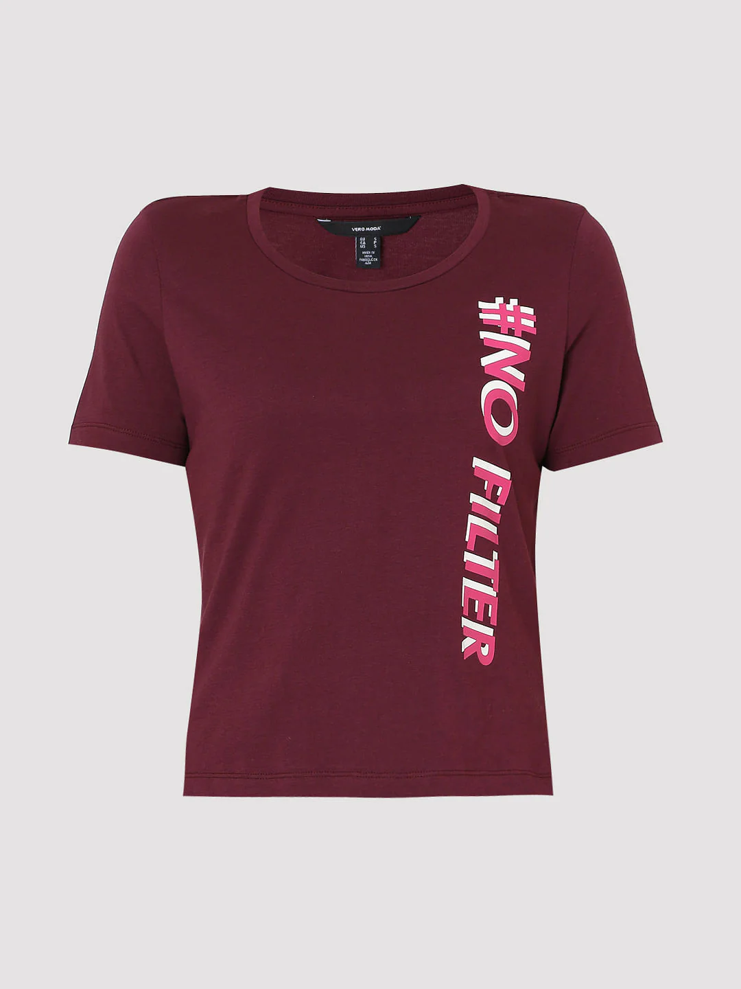 Maroon Slogan Print T-Shirt - Image 6