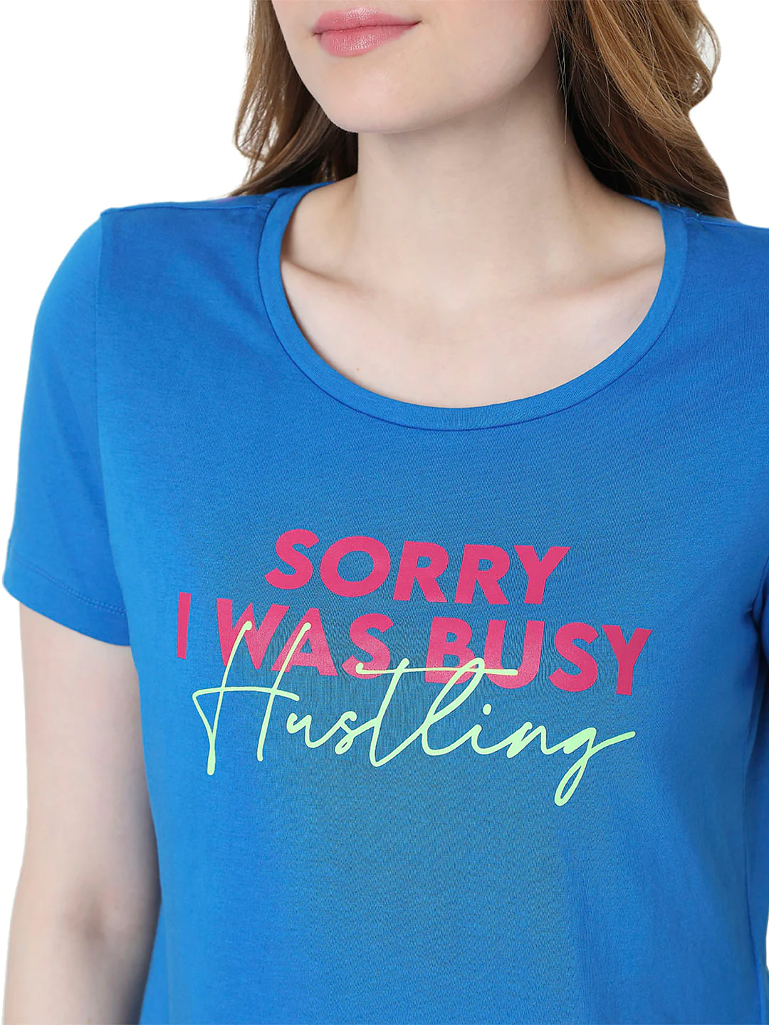 Blue Slogan Print T-Shirt - Image 5