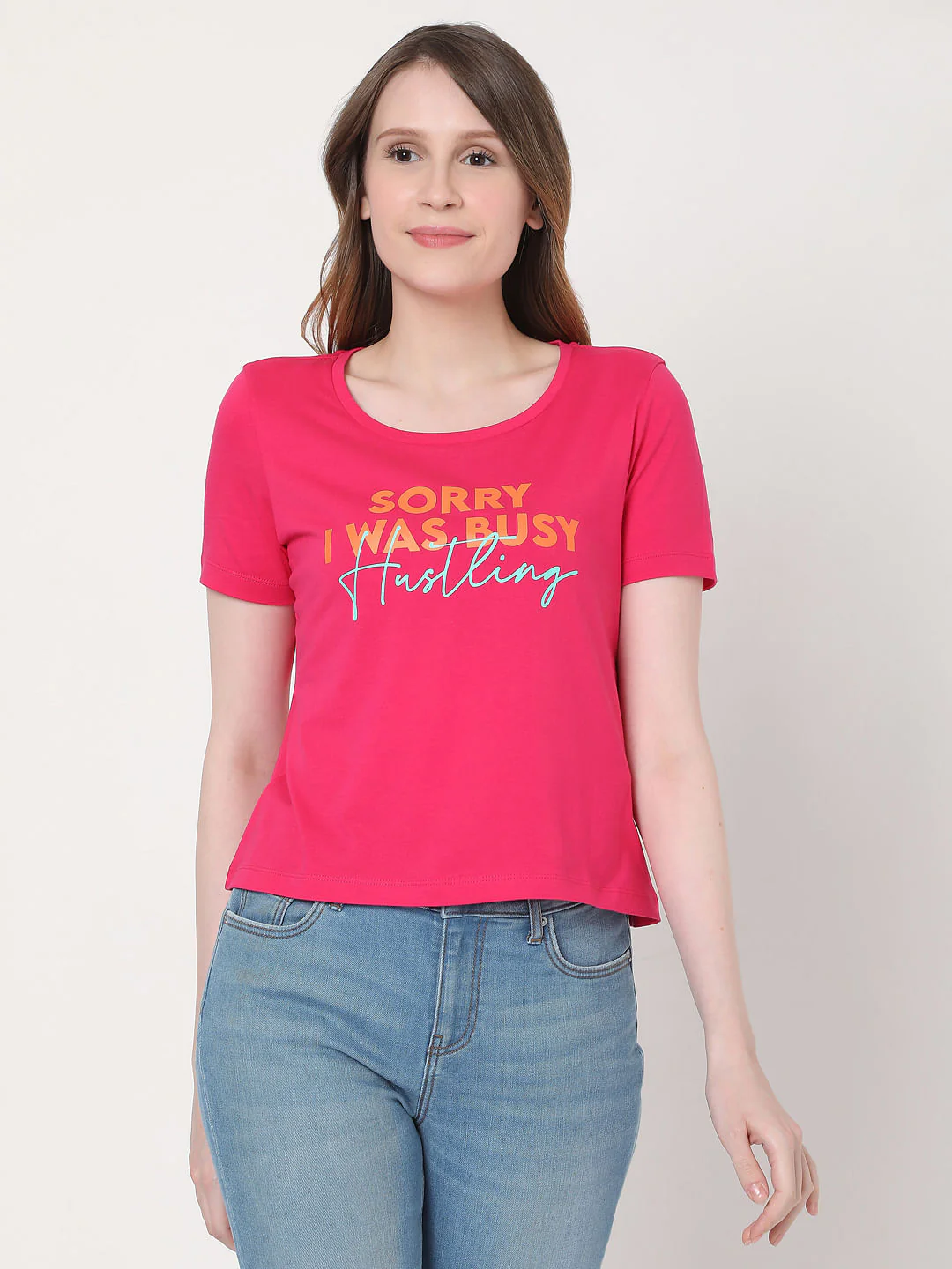 Pink Slogan Print T-Shirt