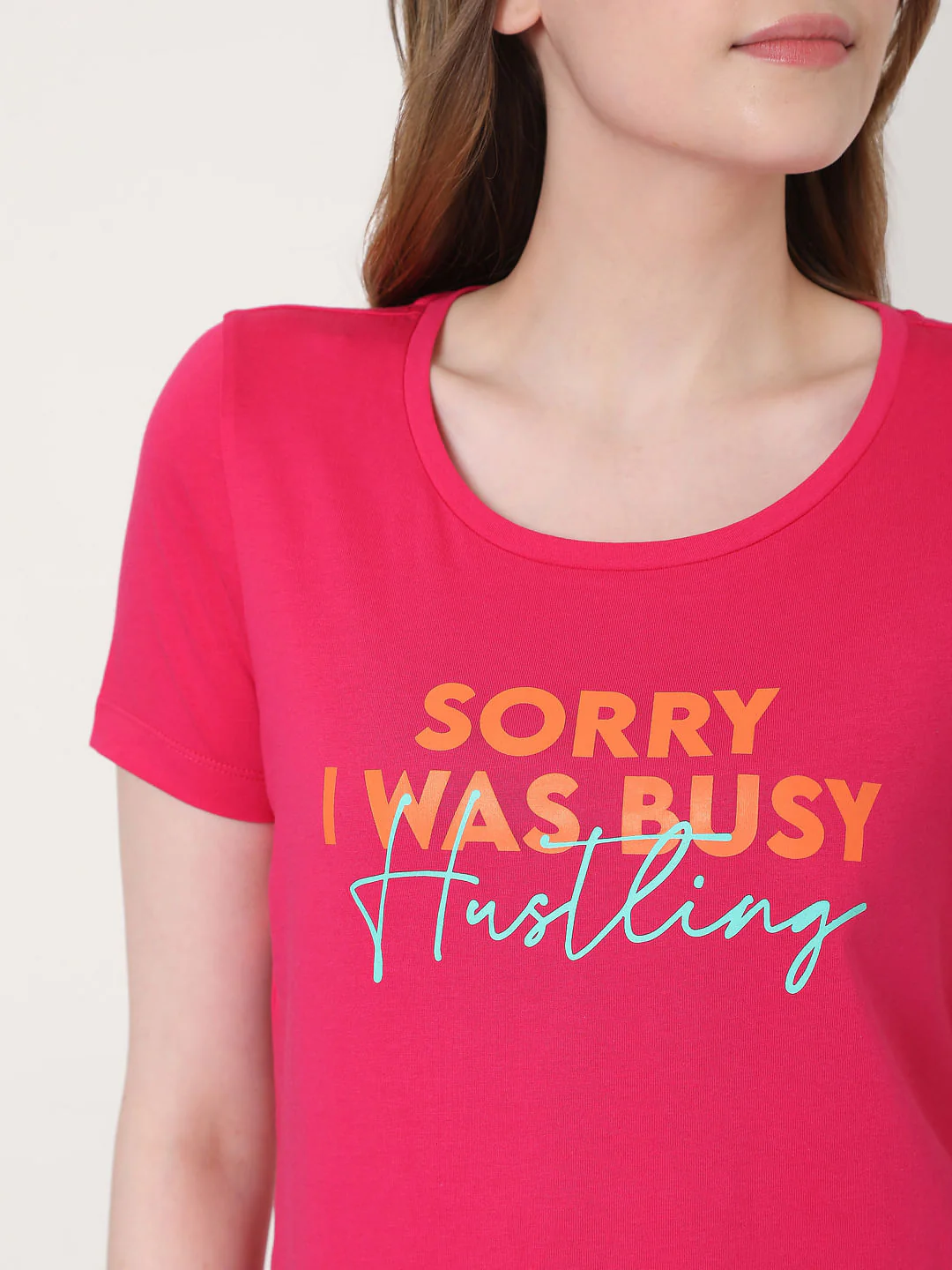 Pink Slogan Print T-Shirt - Image 5