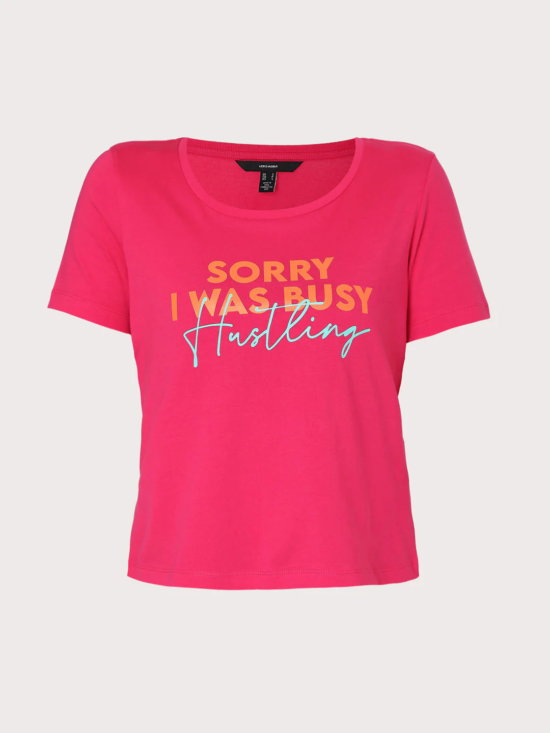 Pink Slogan Print T-Shirt - Image 6