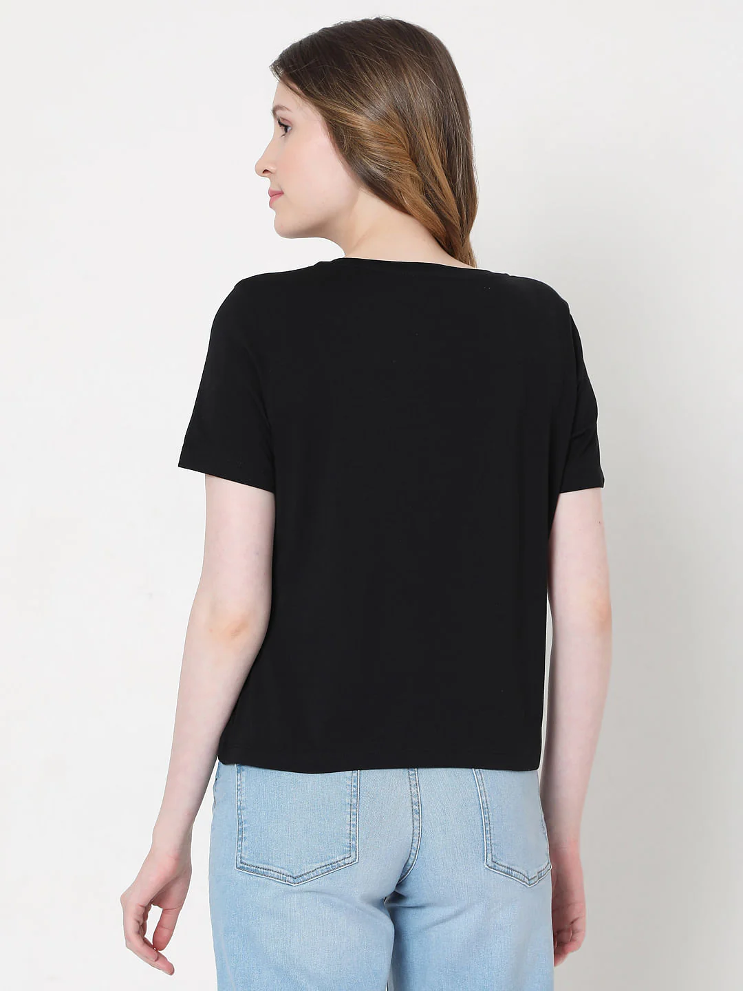 Black Text Print T-Shirt - Image 3