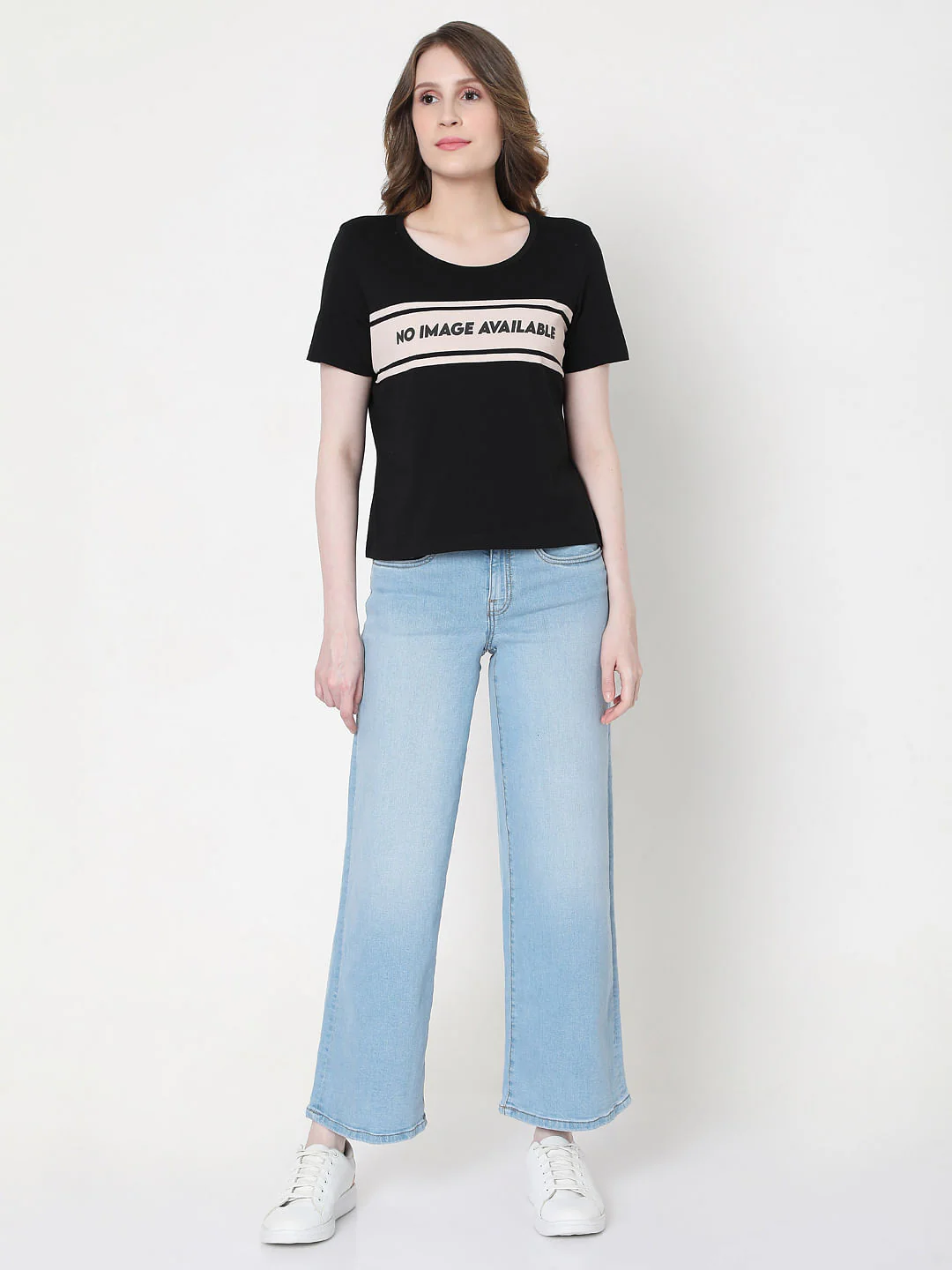 Black Text Print T-Shirt - Image 4