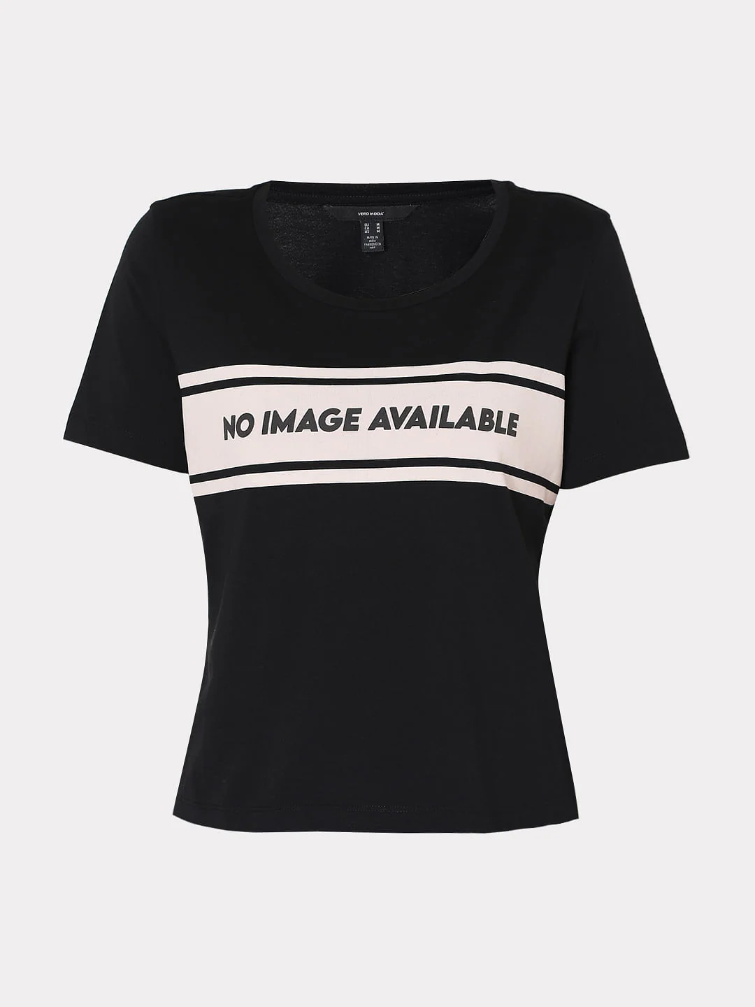 Black Text Print T-Shirt - Image 6