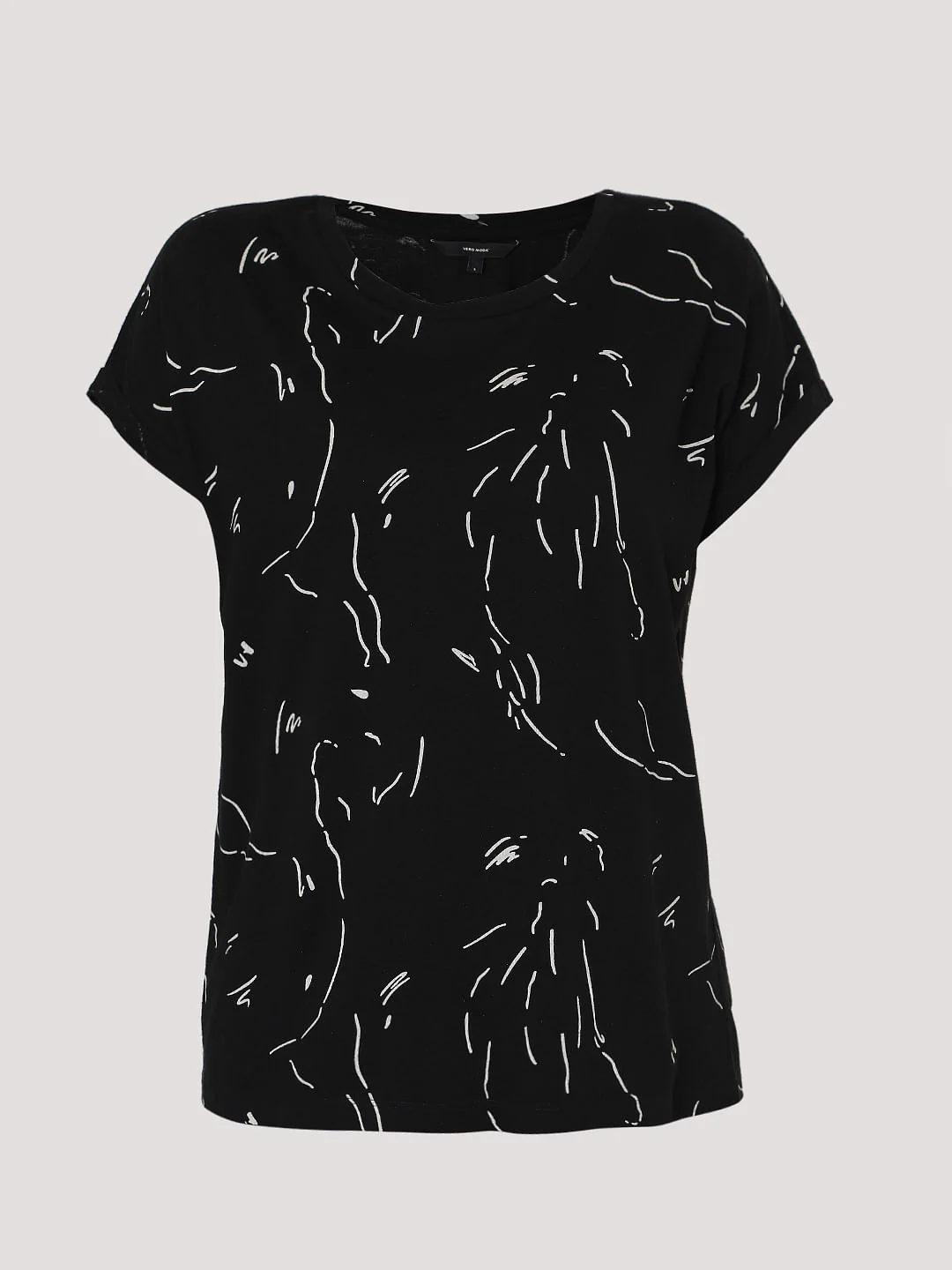 Black Abstract Print T-Shirt - Image 6