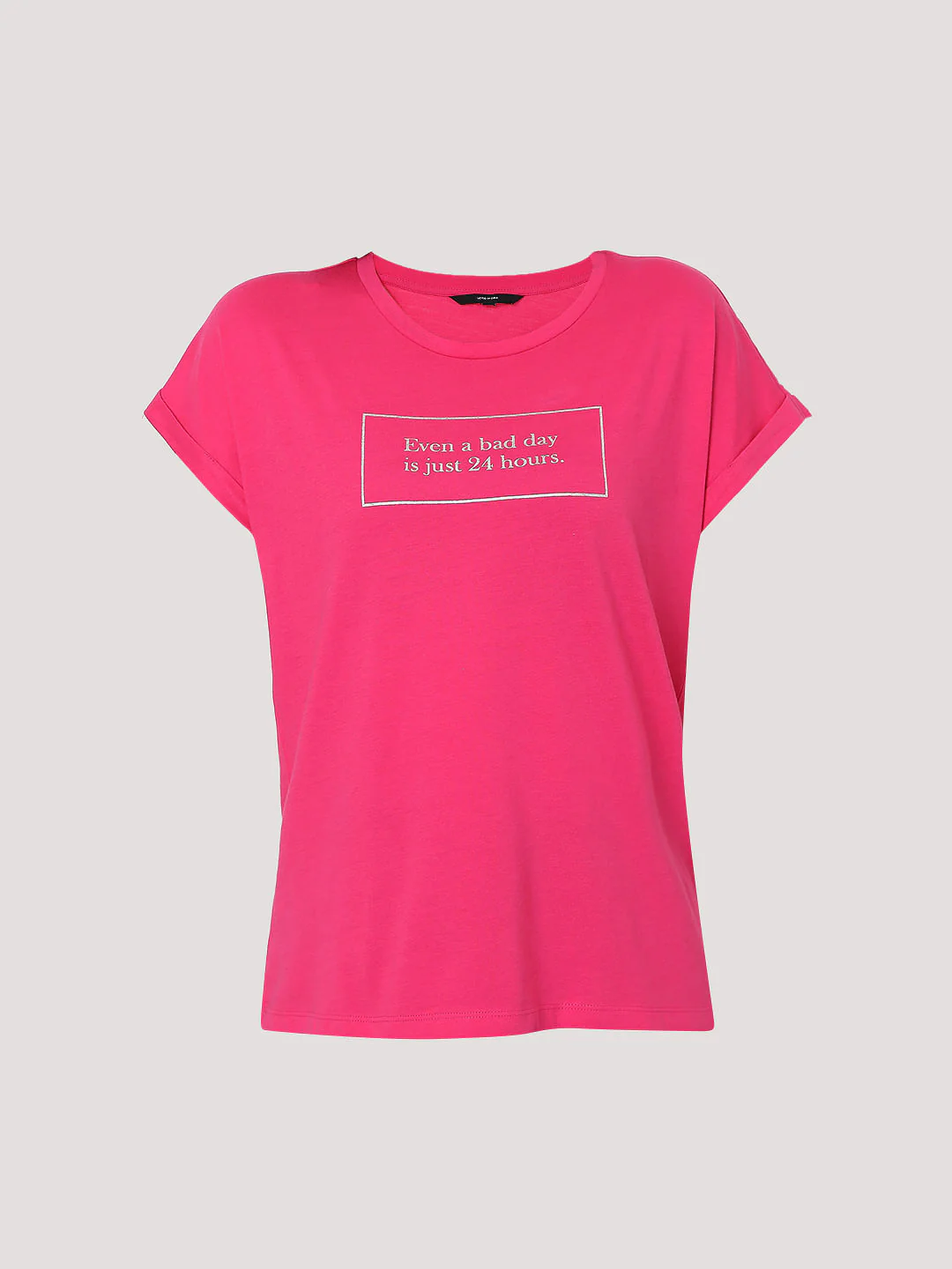 Pink Slogan Print T-Shirt - Image 6
