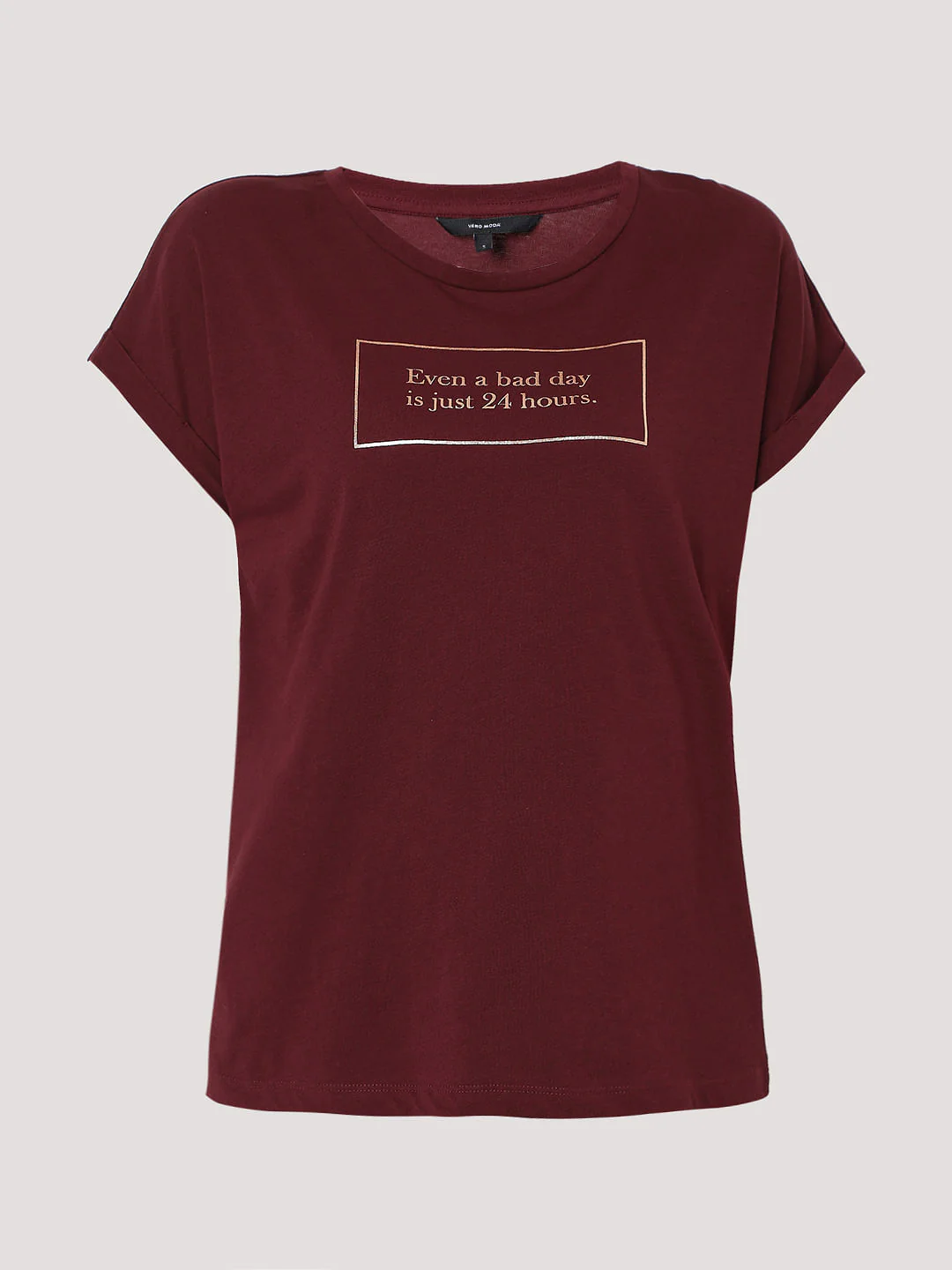 Maroon Slogan Print T-Shirt - Image 6