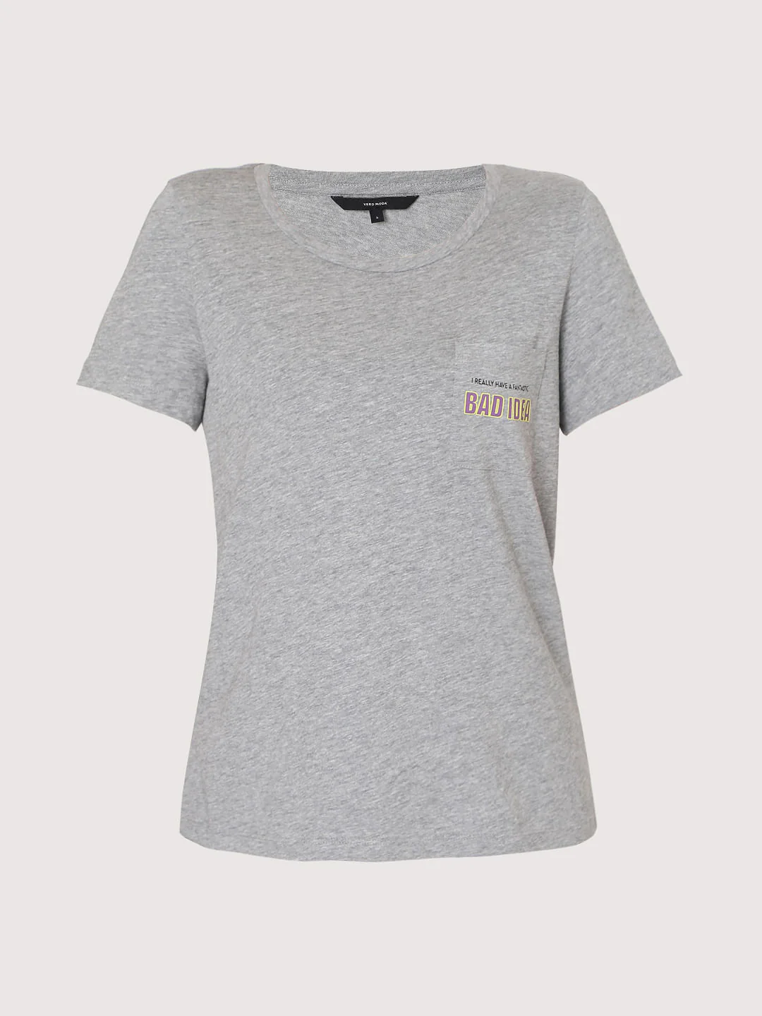 Grey Pocket Print T-Shirt - Image 6