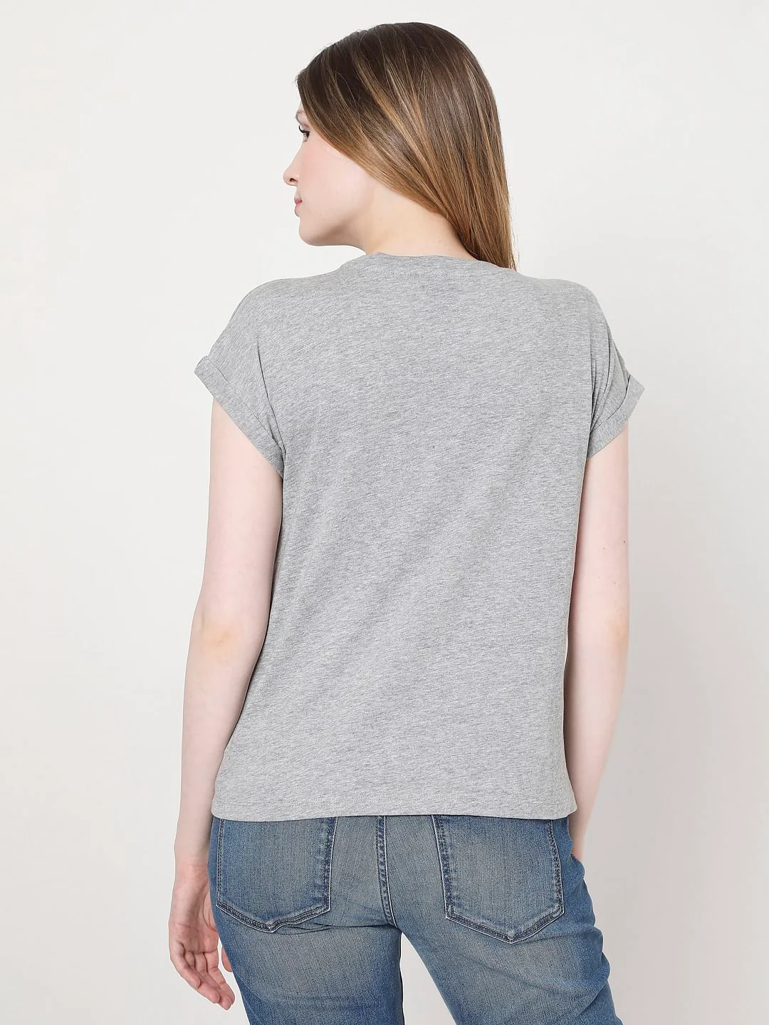Grey Slogan Print T-Shirt - Image 3