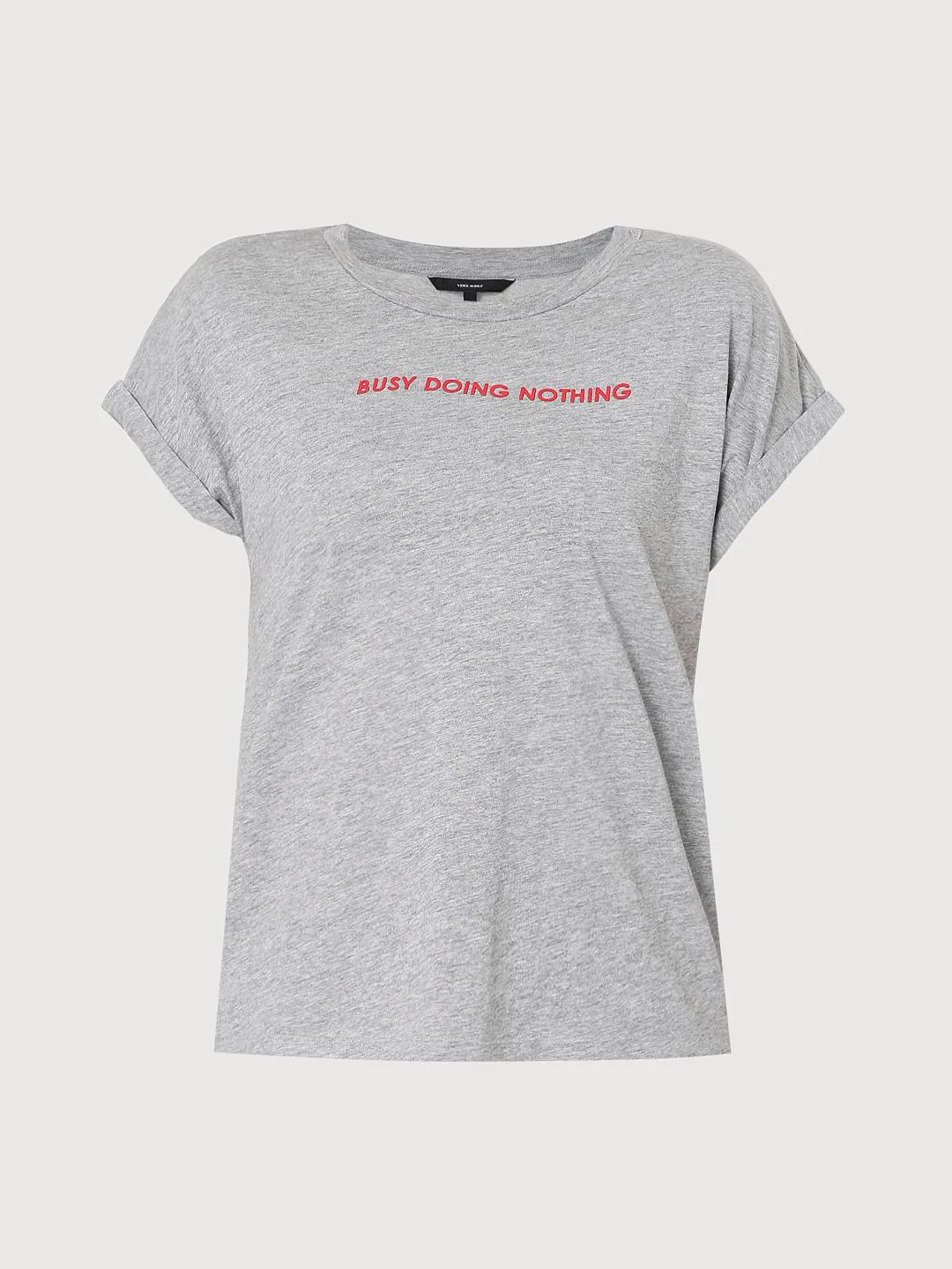 Grey Slogan Print T-Shirt - Image 6