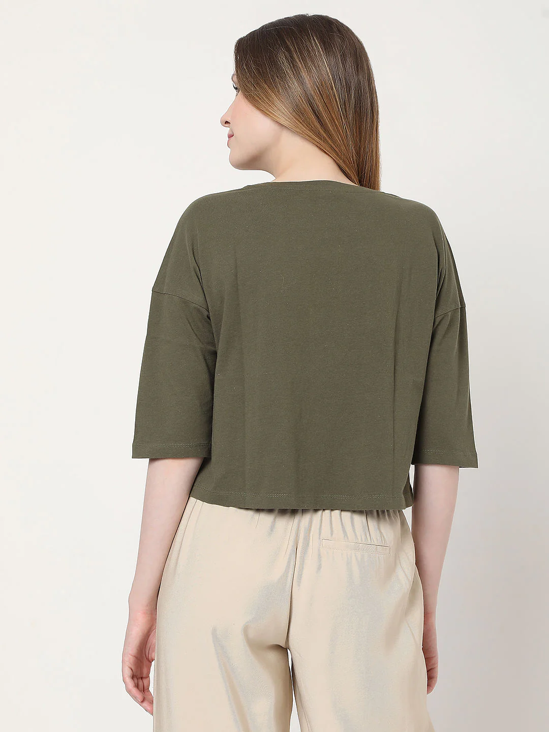 Green Slogan Print T-Shirt - Image 3