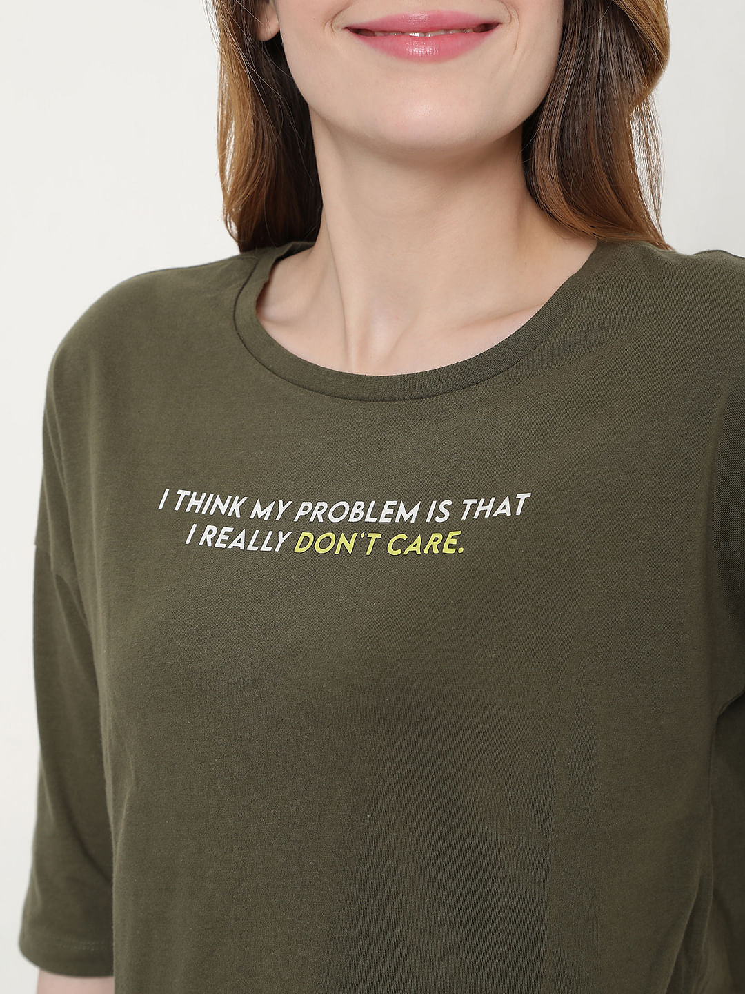 Green Slogan Print T-Shirt - Image 5