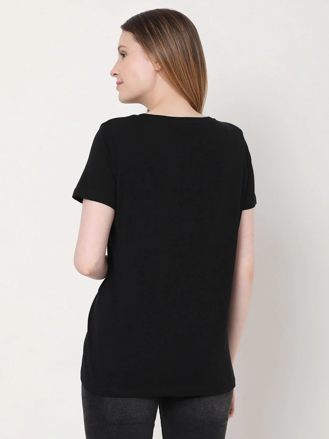 Black Slogan Print T-Shirt - Image 3