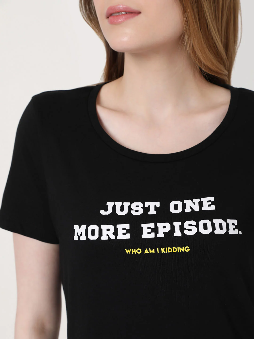 Black Slogan Print T-Shirt - Image 5