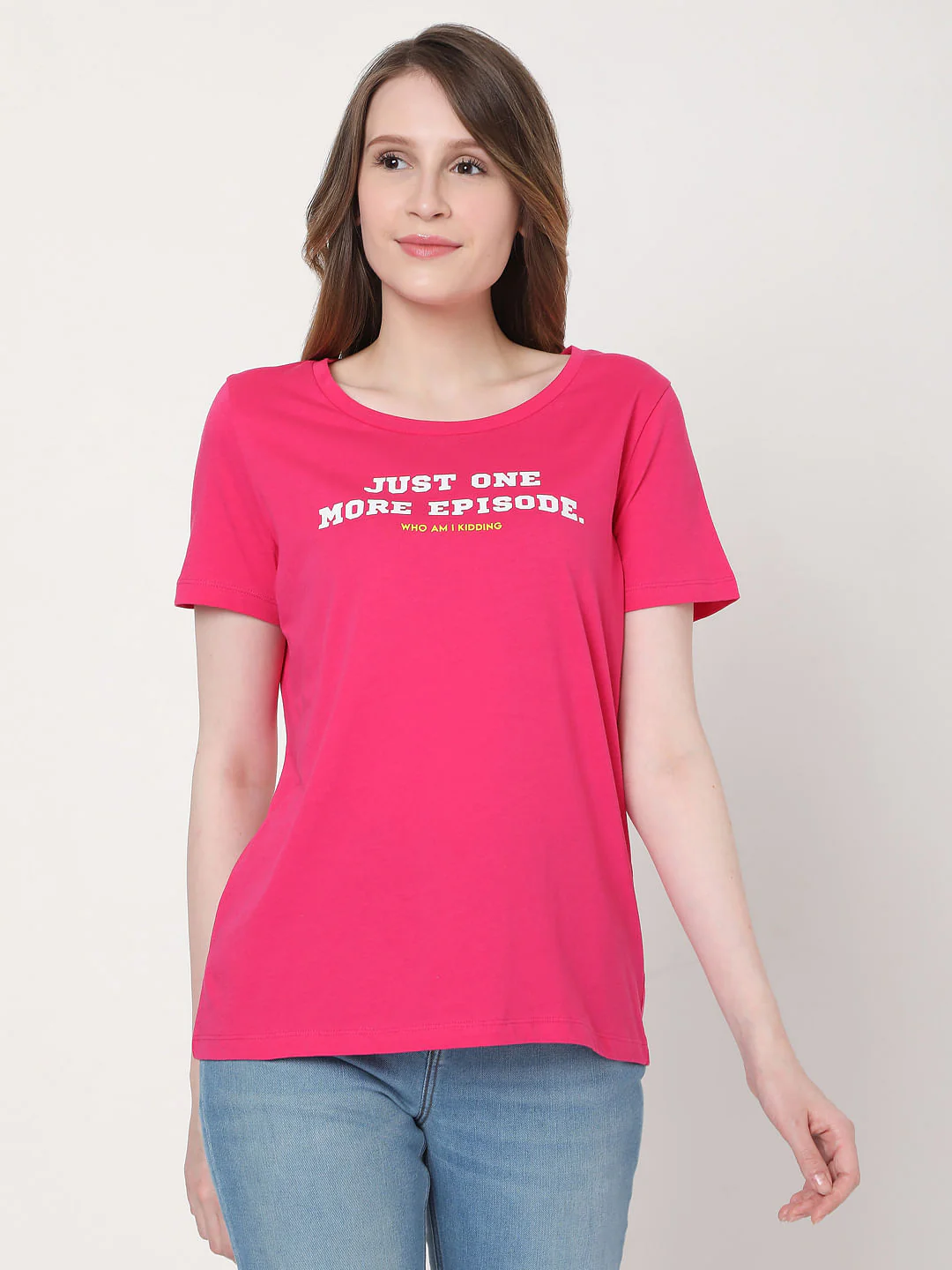 Pink Slogan Print T-Shirt