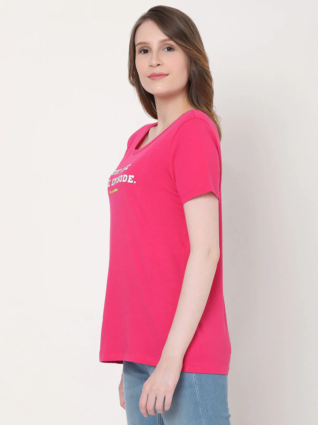 Pink Slogan Print T-Shirt - Image 2