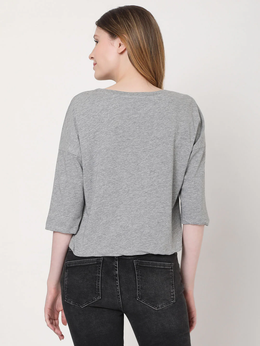 Grey Slogan Print T-Shirt - Image 3