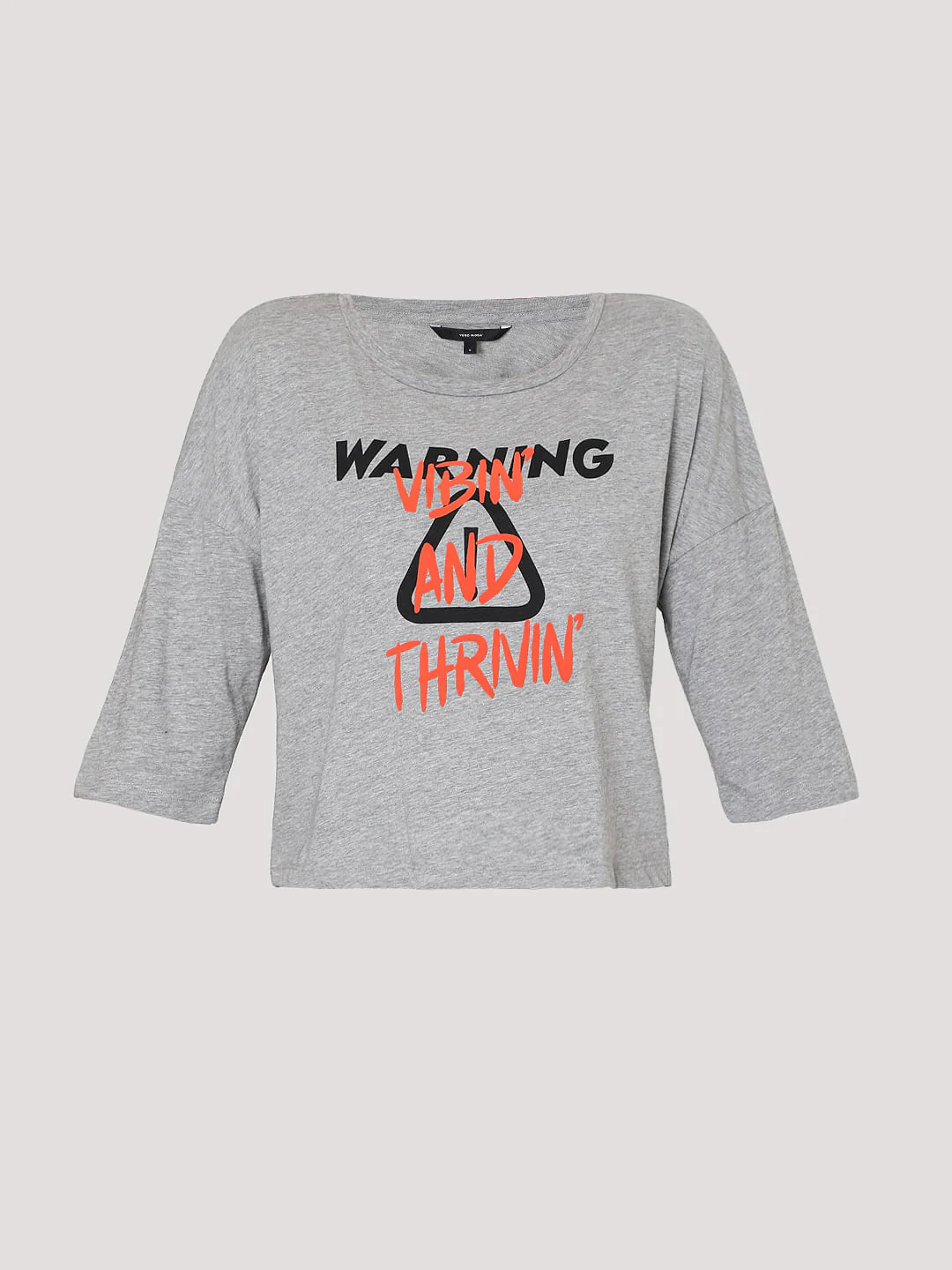 Grey Slogan Print T-Shirt - Image 6