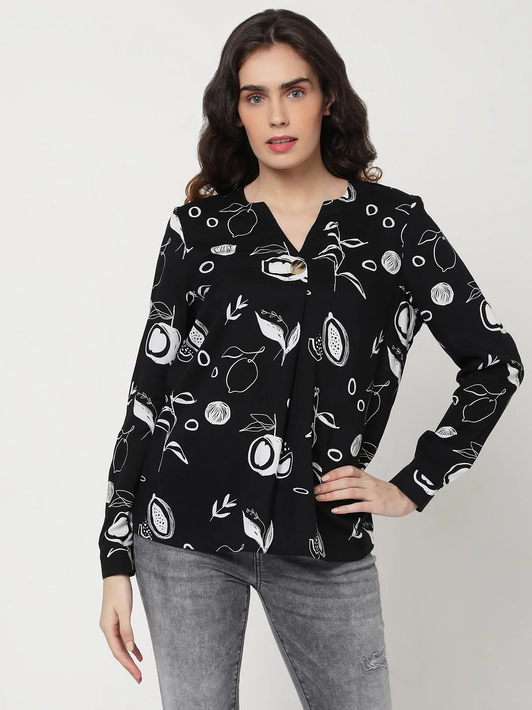Black Printed Top - Image 2