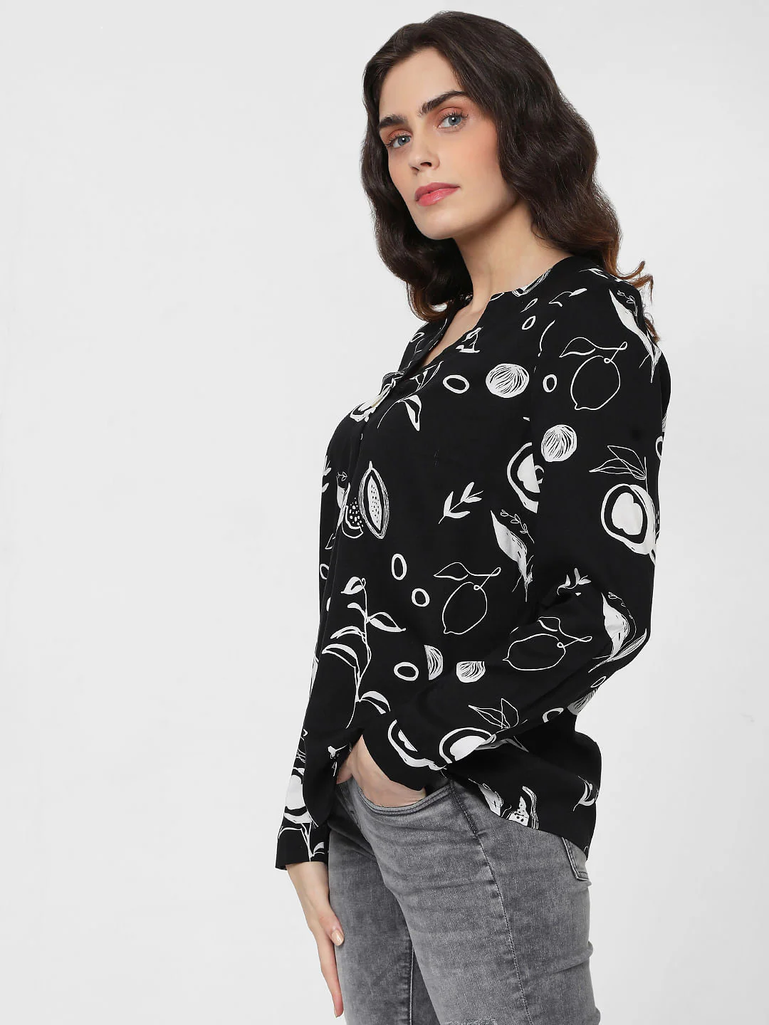 Black Printed Top - Image 3