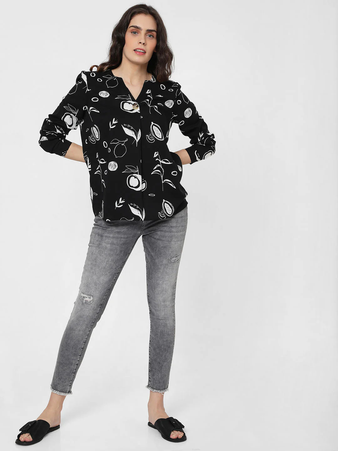 Black Printed Top - Image 5