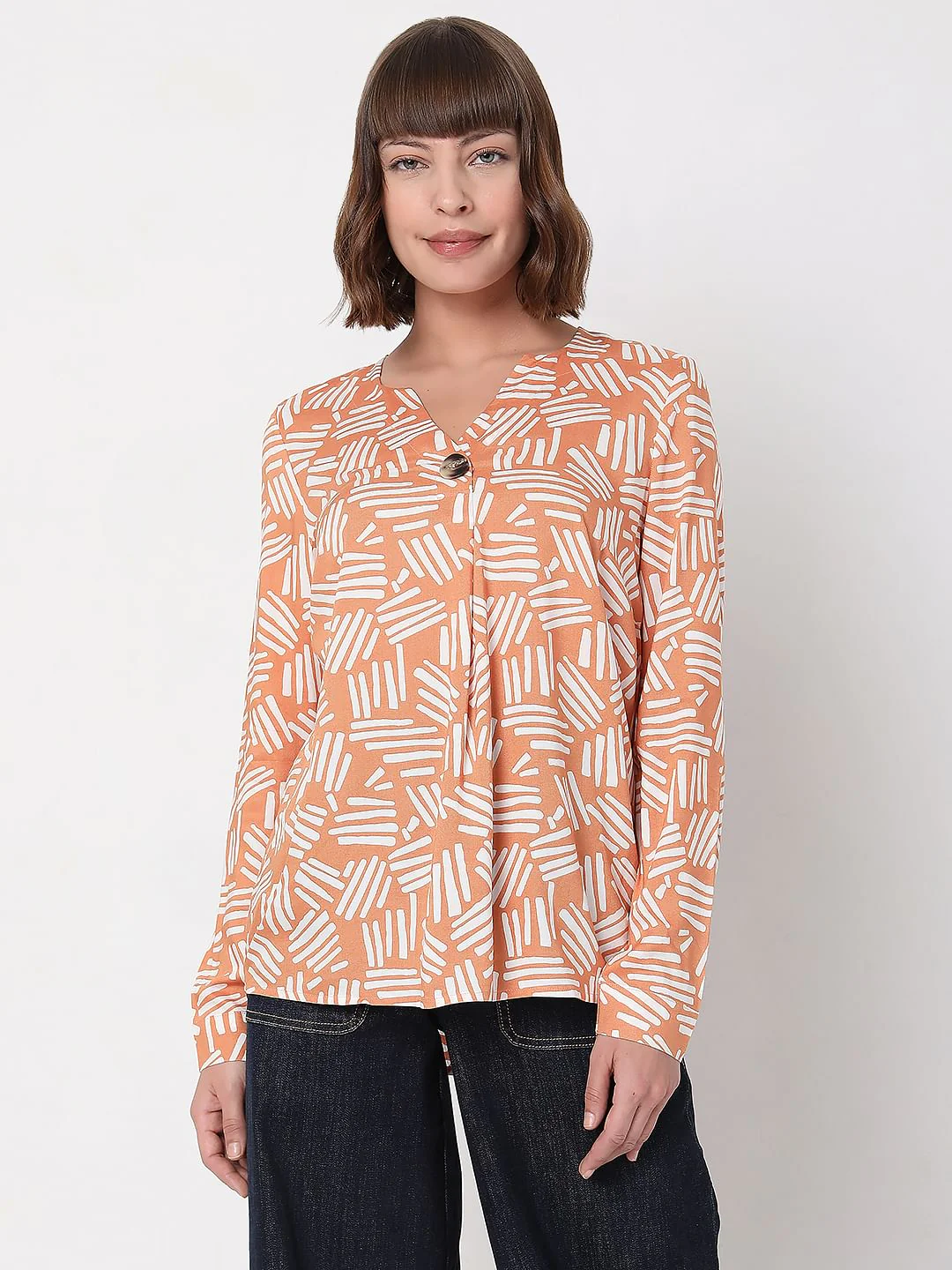 Orange Printed Top - Image 2