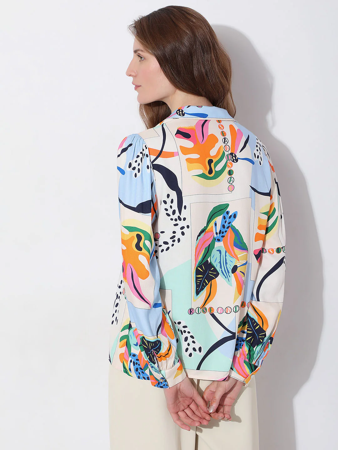 Green Abstract Print Shirt - Image 4