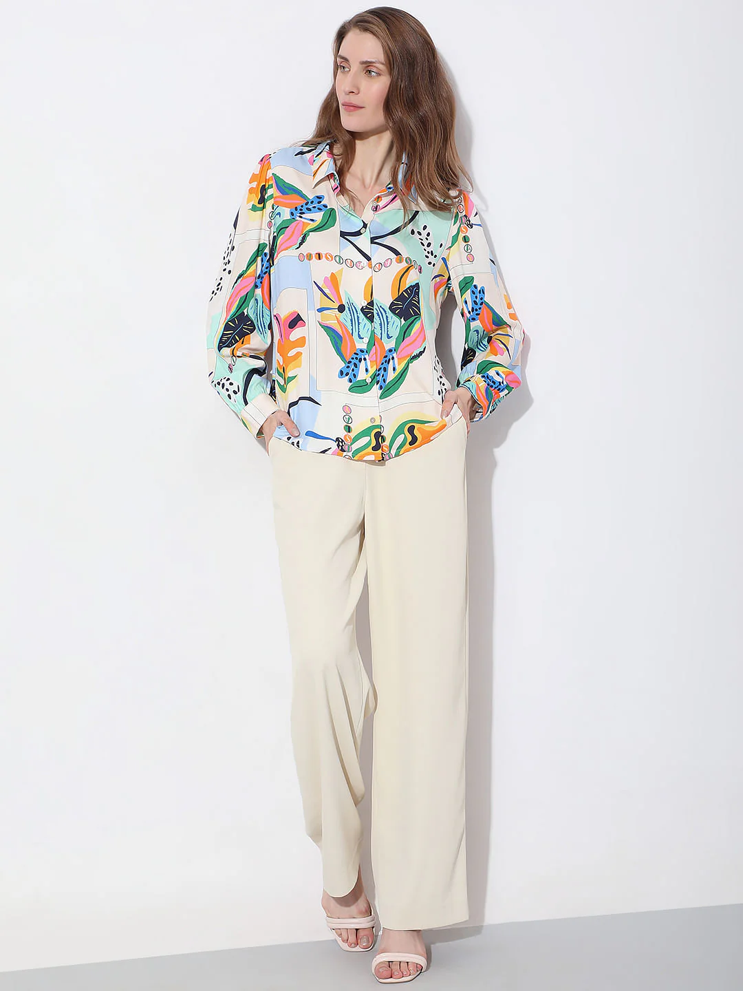 Green Abstract Print Shirt - Image 5